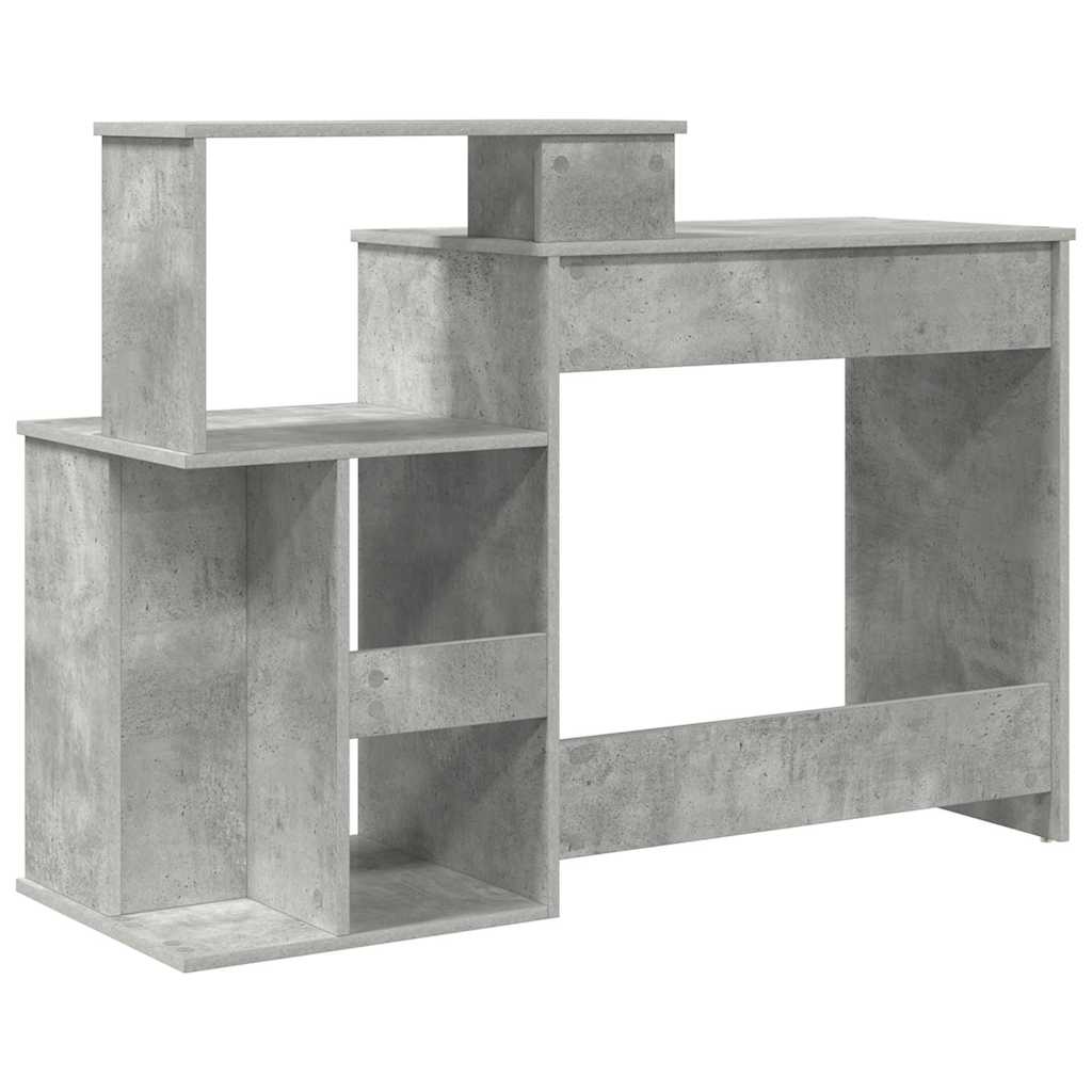 Tisch mit Stauraum Betongrau 120,5 x 44 x 88,5 cm Holzwerkstoff