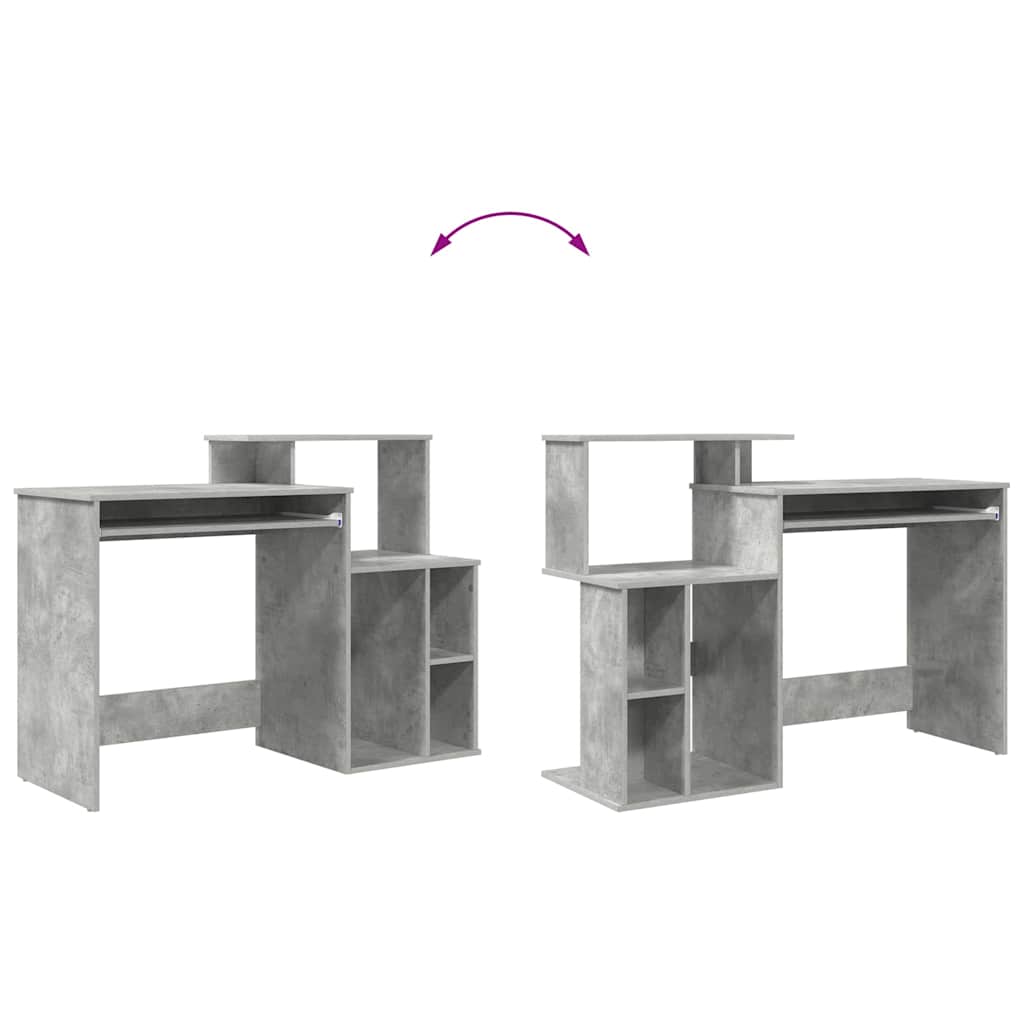 Tisch mit Stauraum Betongrau 120,5 x 44 x 88,5 cm Holzwerkstoff