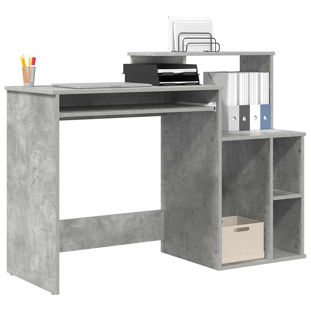 Tisch mit Stauraum Betongrau 120,5 x 44 x 88,5 cm Holzwerkstoff