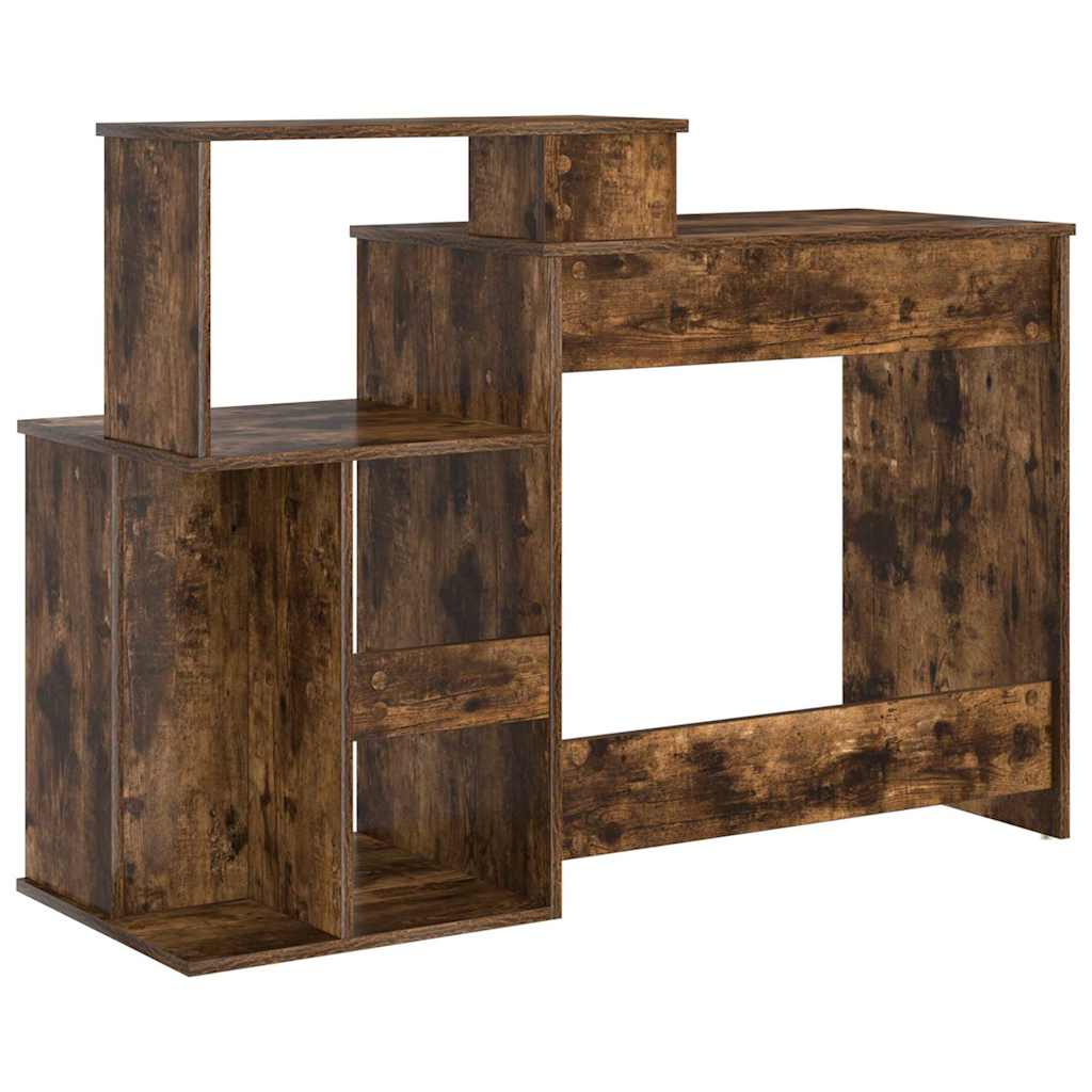 Tisch mit Stauraum mit Regal Räuchereiche 120,5 x 44 x 88,5 cm
