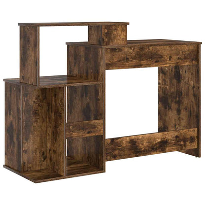 Tisch mit Stauraum mit Regal Räuchereiche 120,5 x 44 x 88,5 cm