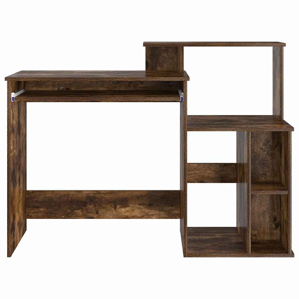 Tisch mit Stauraum mit Regal Räuchereiche 120,5 x 44 x 88,5 cm