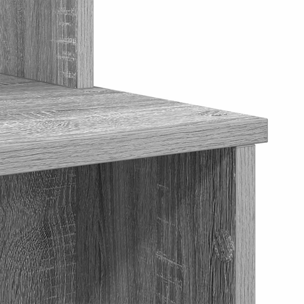 Tisch mit Stauraum mit Regal Grau Sonoma 120,5 x 44 x 88,5 cm