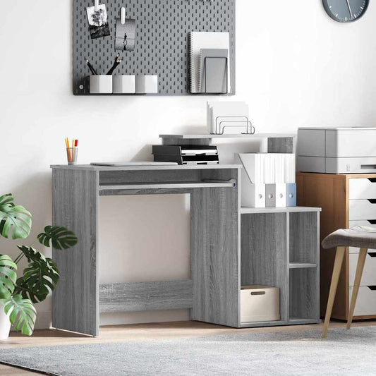 Tisch mit Stauraum mit Regal Grau Sonoma 120,5 x 44 x 88,5 cm