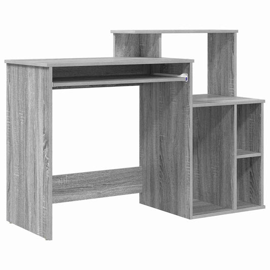 Tisch mit Stauraum mit Regal Grau Sonoma 120,5 x 44 x 88,5 cm