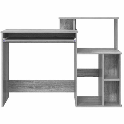 Tisch mit Stauraum mit Regal Grau Sonoma 120,5 x 44 x 88,5 cm