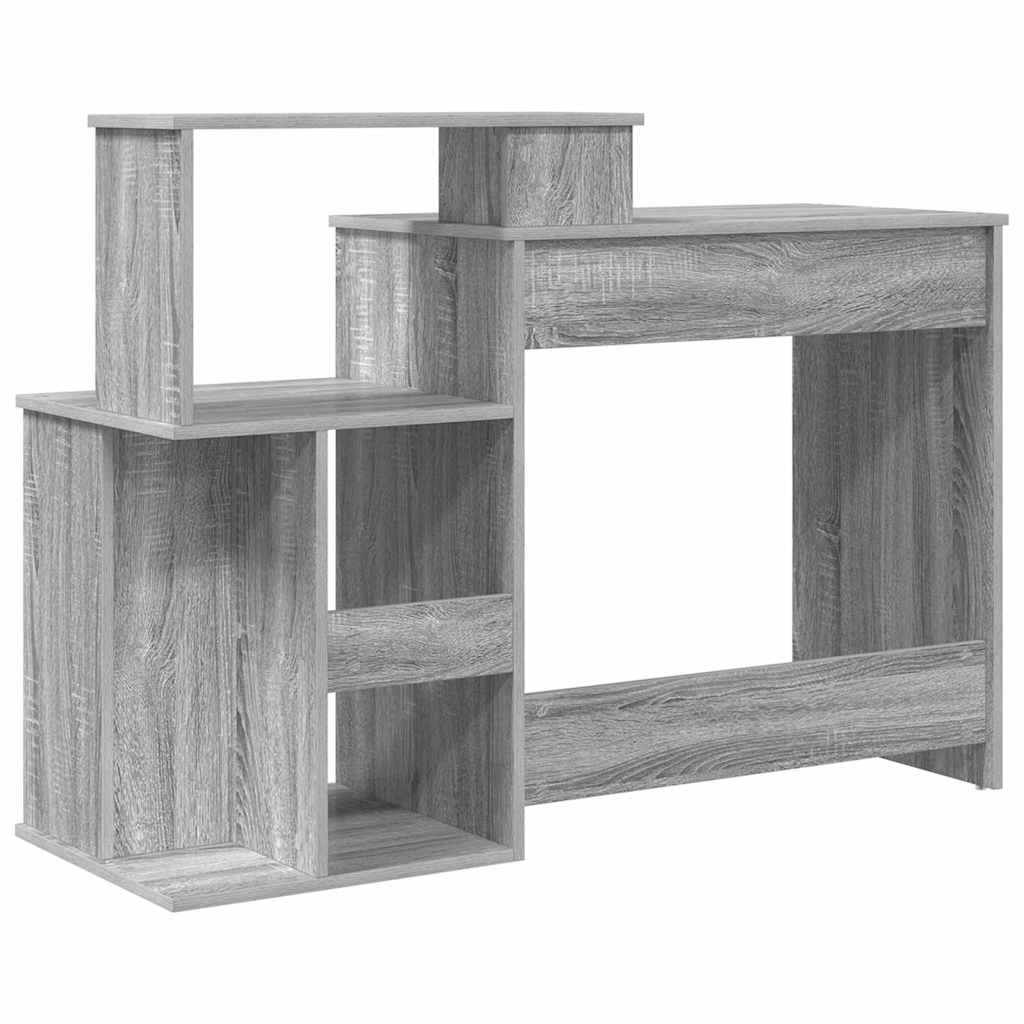 Tisch mit Stauraum mit Regal Grau Sonoma 120,5 x 44 x 88,5 cm