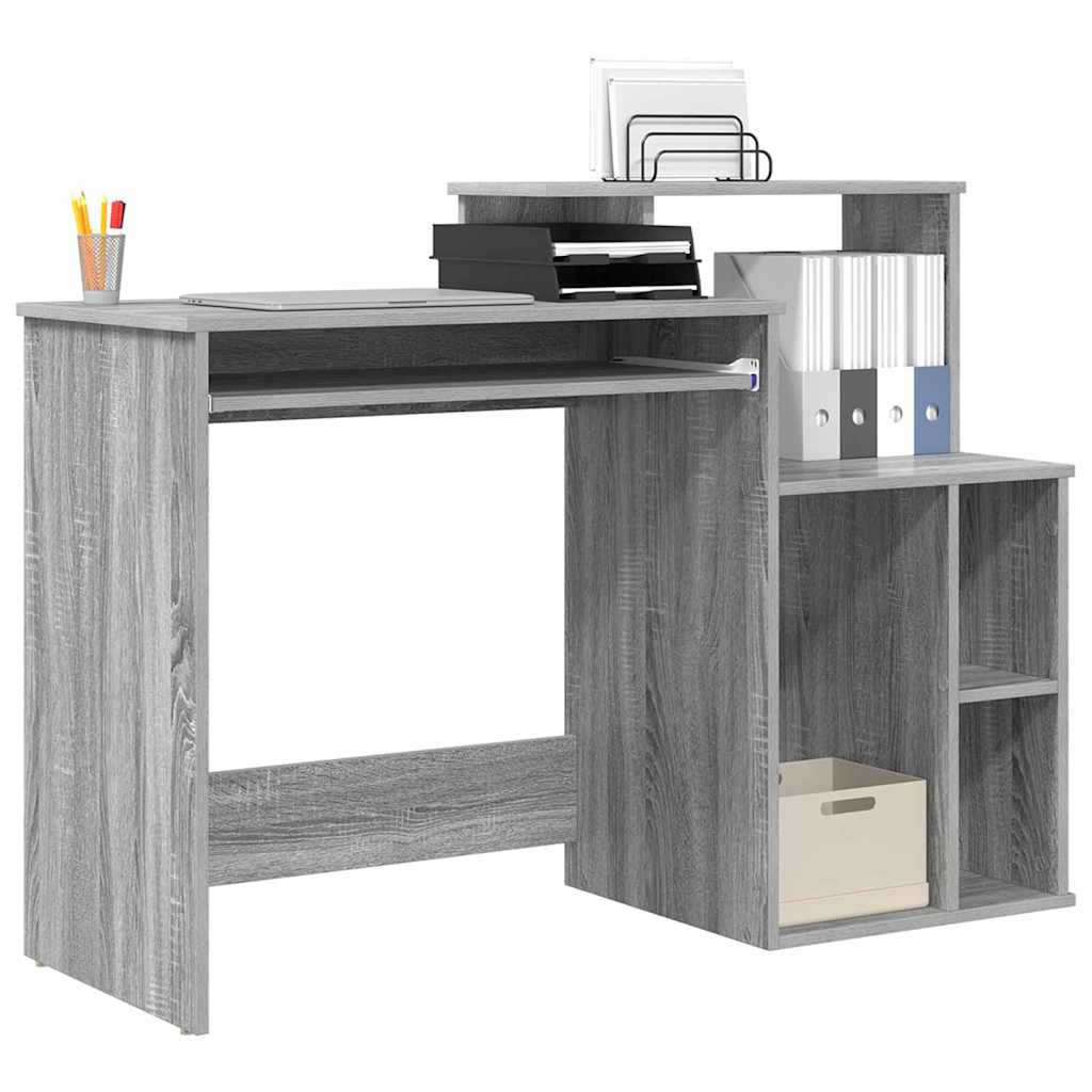 Tisch mit Stauraum mit Regal Grau Sonoma 120,5 x 44 x 88,5 cm