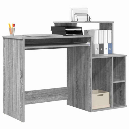 Tisch mit Stauraum mit Regal Grau Sonoma 120,5 x 44 x 88,5 cm