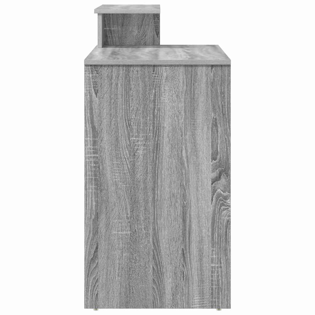 Tisch mit Stauraum mit Regal Grau Sonoma 120,5 x 44 x 88,5 cm