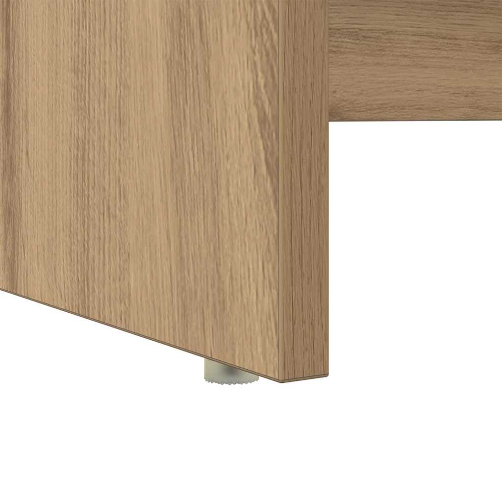 Tisch mit Stauraum Eiche handwerklich 120,5 x 44 x 88,5 cm