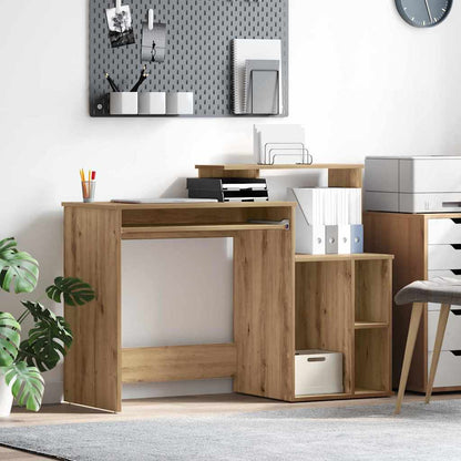 Tisch mit Stauraum Eiche handwerklich 120,5 x 44 x 88,5 cm