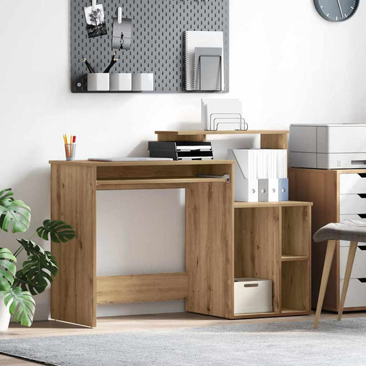 Tisch mit Stauraum Eiche handwerklich 120,5 x 44 x 88,5 cm