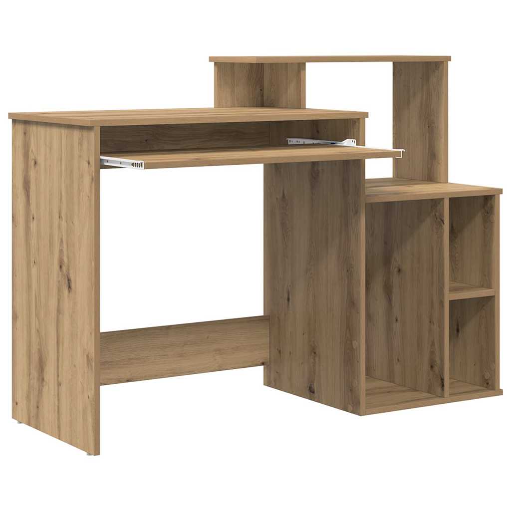 Tisch mit Stauraum Eiche handwerklich 120,5 x 44 x 88,5 cm
