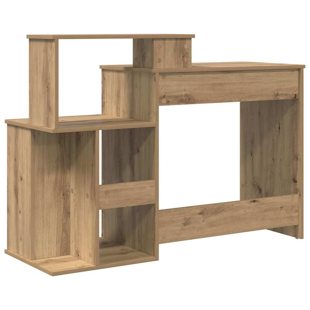 Tisch mit Stauraum Eiche handwerklich 120,5 x 44 x 88,5 cm