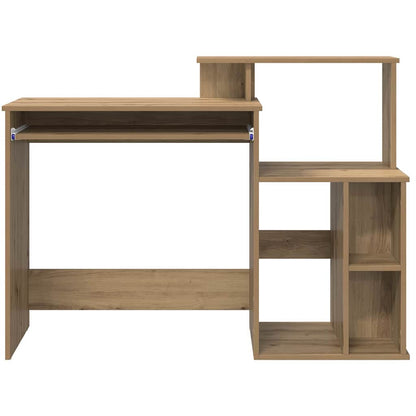 Tisch mit Stauraum Eiche handwerklich 120,5 x 44 x 88,5 cm
