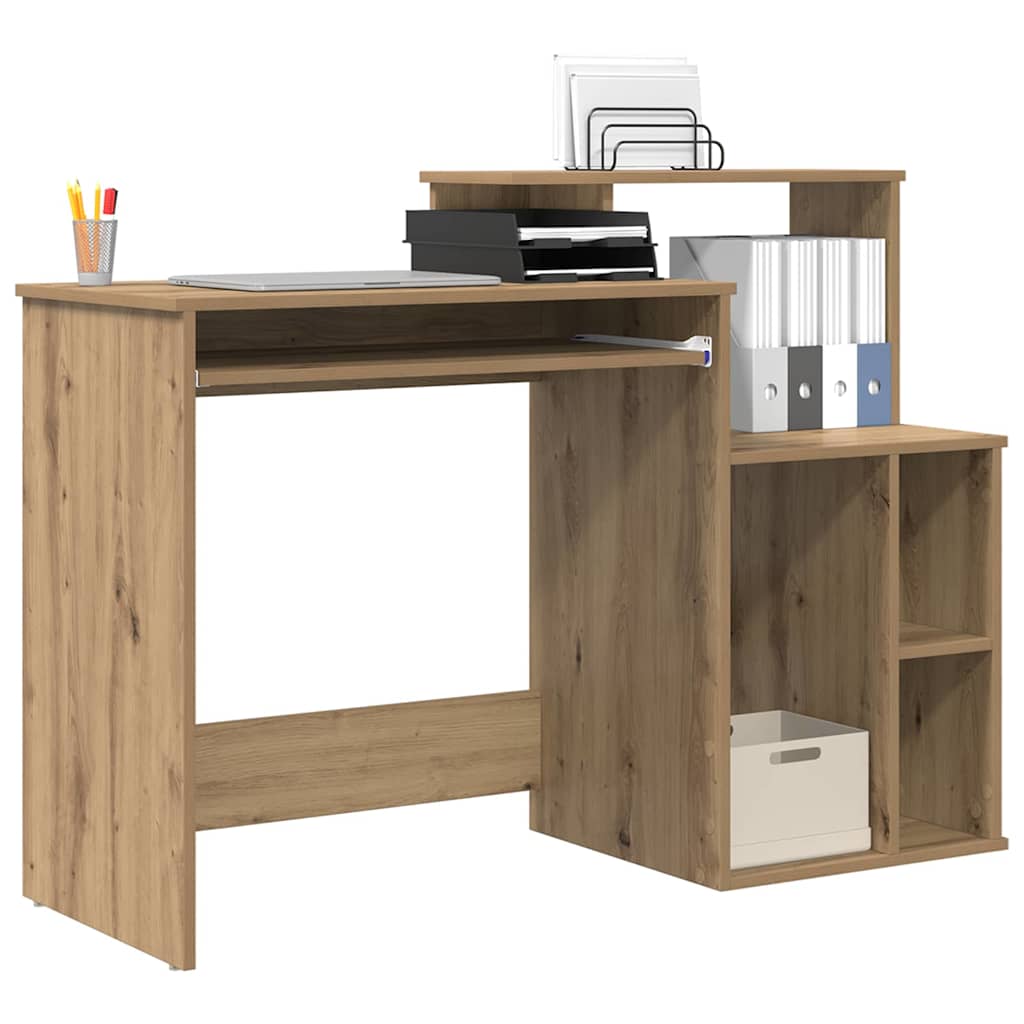 Tisch mit Stauraum Eiche handwerklich 120,5 x 44 x 88,5 cm