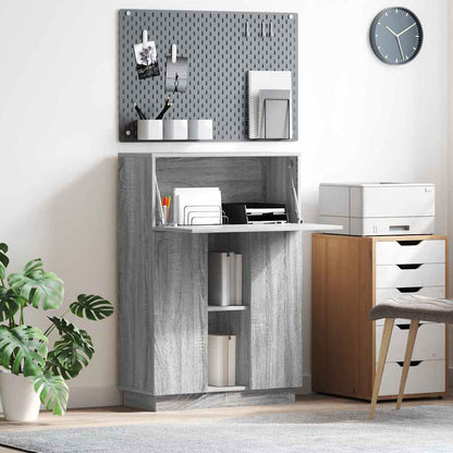 Schreibtisch mit Tür Grau 71,5 x 31,5 x 106,5 cm Holzwerkstoff