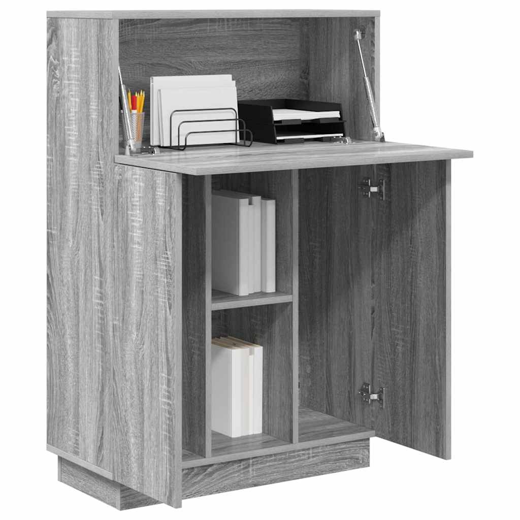Schreibtisch mit Tür Grau 71,5 x 31,5 x 106,5 cm Holzwerkstoff
