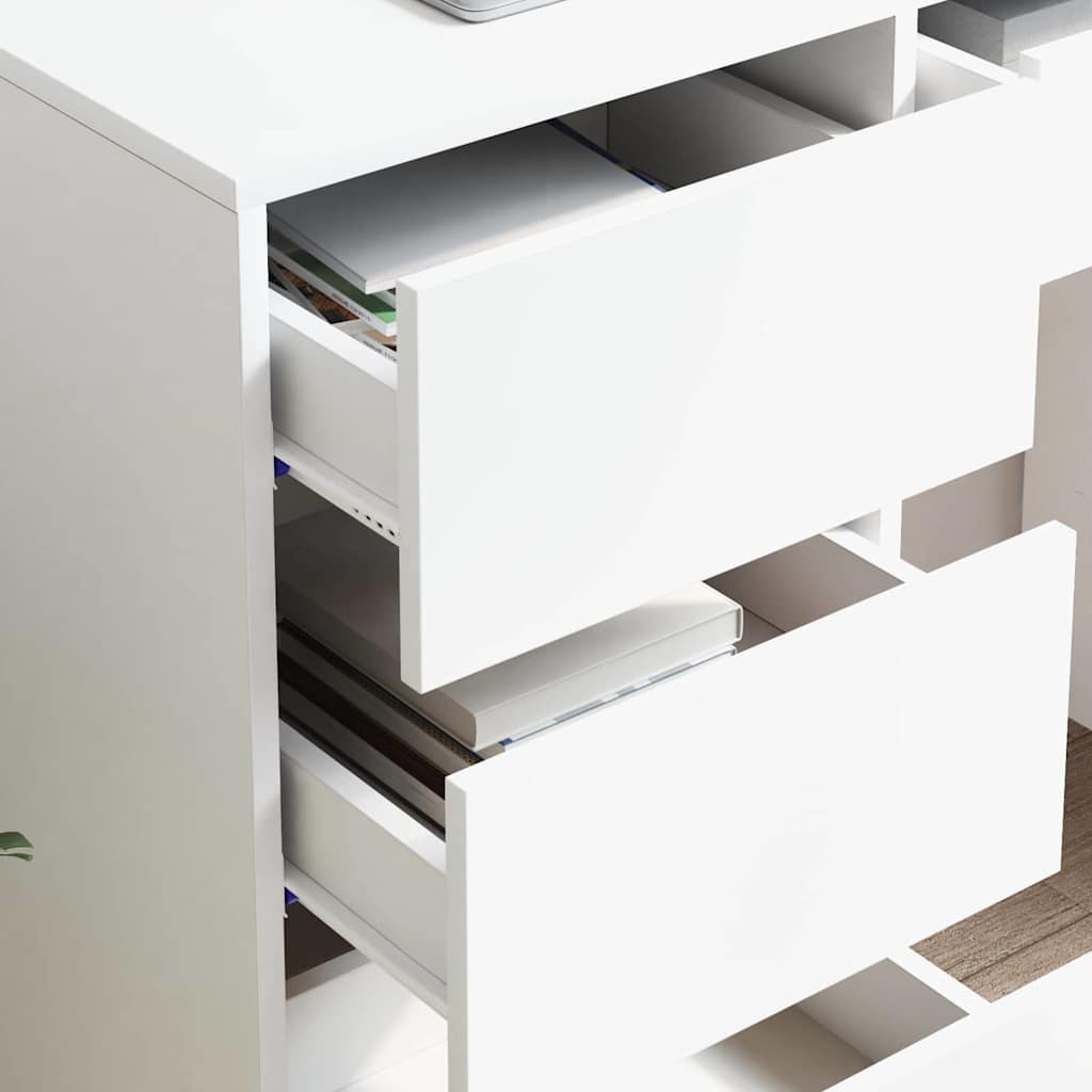 Schreibtisch mit Speicher Weiß 90 x 37,5 x 75 cm Holzwerkstoff