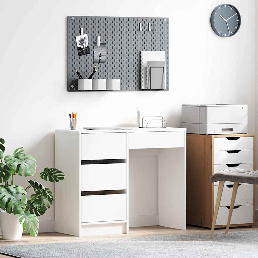 Schreibtisch mit Regal Weiß 90 x 37.5 x 75 cm Holzwerkstoff