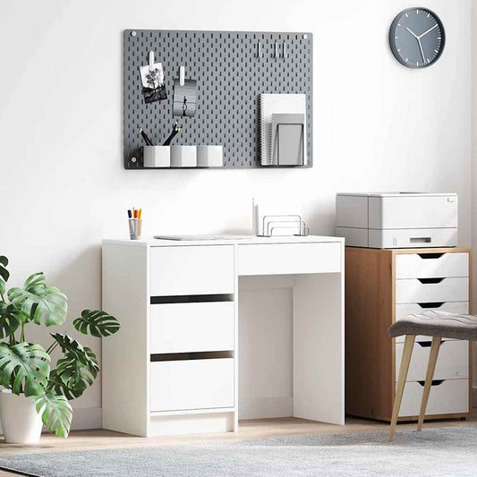 Schreibtisch mit Regal Weiß 90 x 37.5 x 75 cm Holzwerkstoff