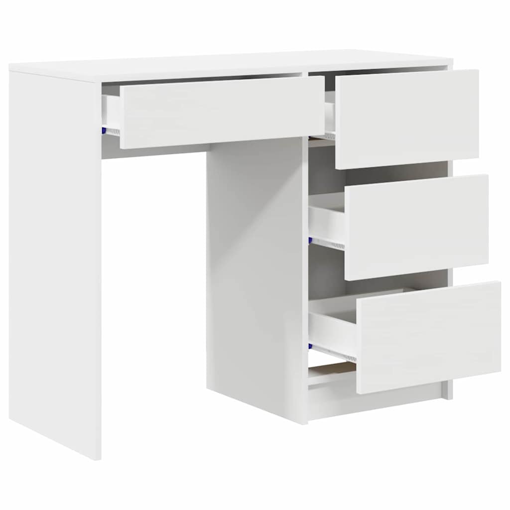 Schreibtisch mit Regal Weiß 90 x 37.5 x 75 cm Holzwerkstoff