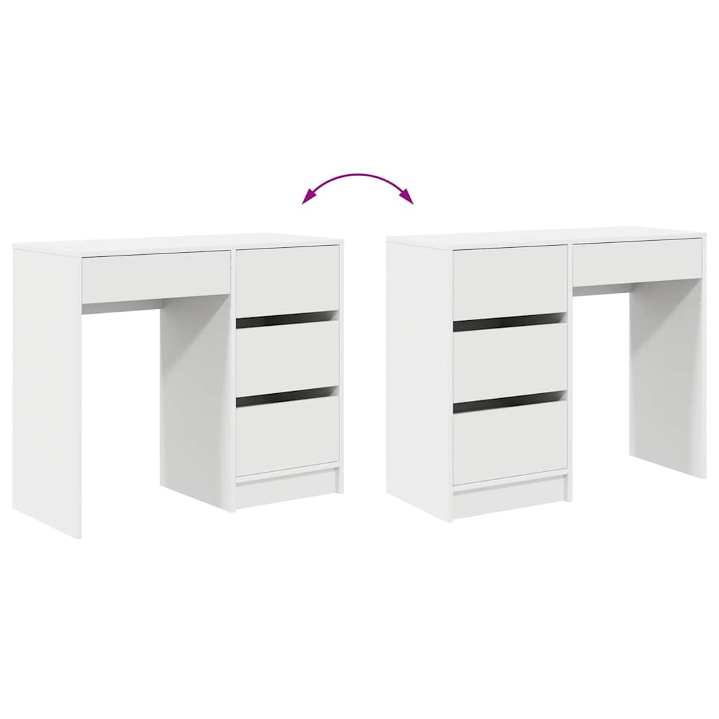 Schreibtisch mit Regal Weiß 90 x 37.5 x 75 cm Holzwerkstoff