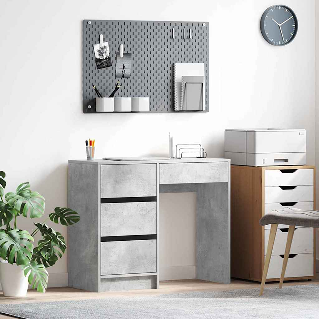 Schreibtisch Betongrau 90 x 37.5 x 75 cm Holzwerkstoff