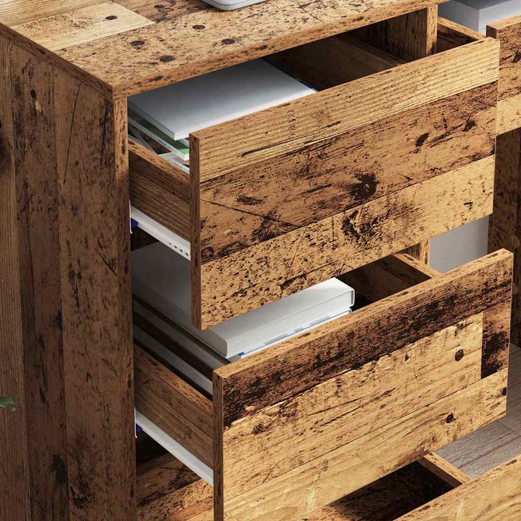 Schreibtisch mit Regal Altholz 90 x 37.5 x 75 cm Holzwerkstoff