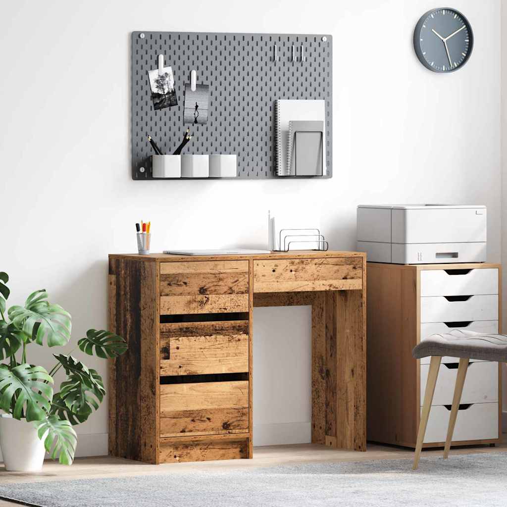 Schreibtisch mit Regal Altholz 90 x 37.5 x 75 cm Holzwerkstoff