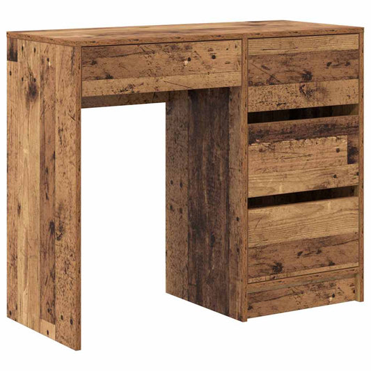 Schreibtisch mit Regal Altholz 90 x 37.5 x 75 cm Holzwerkstoff