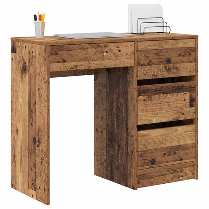 Schreibtisch mit Regal Altholz 90 x 37.5 x 75 cm Holzwerkstoff