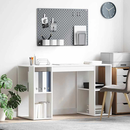 Schreibtisch mit Stauraum Weiß 130 x 50,5 x 75 cm Holzwerkstoff