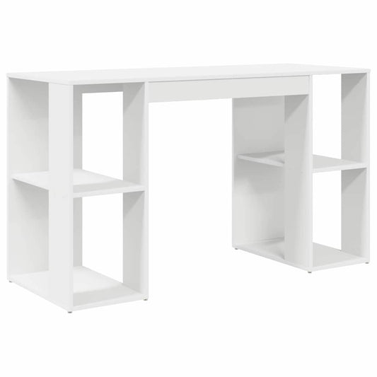 Schreibtisch mit Stauraum Weiß 130 x 50,5 x 75 cm Holzwerkstoff