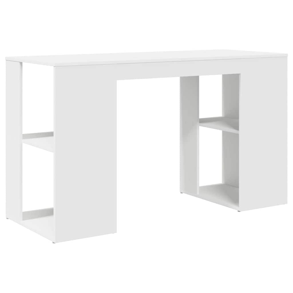 Schreibtisch mit Stauraum Weiß 130 x 50,5 x 75 cm Holzwerkstoff