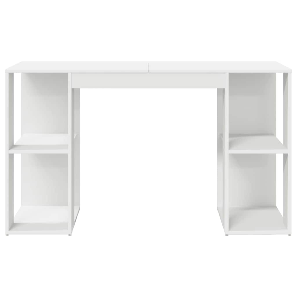 Schreibtisch mit Stauraum Weiß 130 x 50,5 x 75 cm Holzwerkstoff
