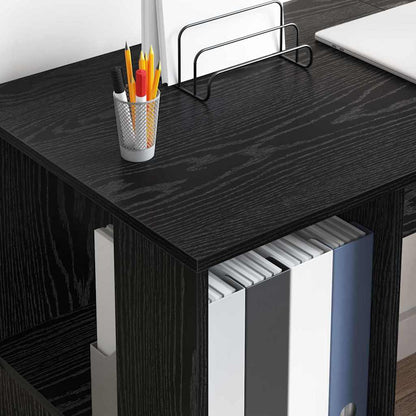 Schreibtisch mit Stauraum Schwarze Eiche 130 x 50,5 x 75 cm