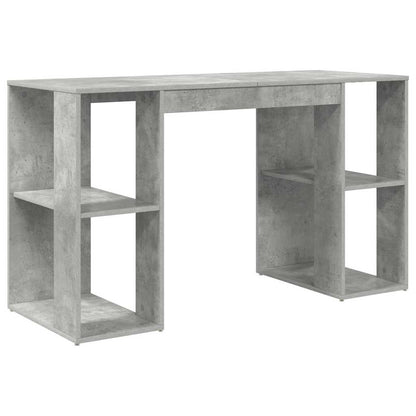 Schreibtisch mit Stauraum Betongrau 130 x 50,5 x 75 cm