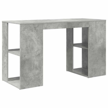 Schreibtisch mit Stauraum Betongrau 130 x 50,5 x 75 cm