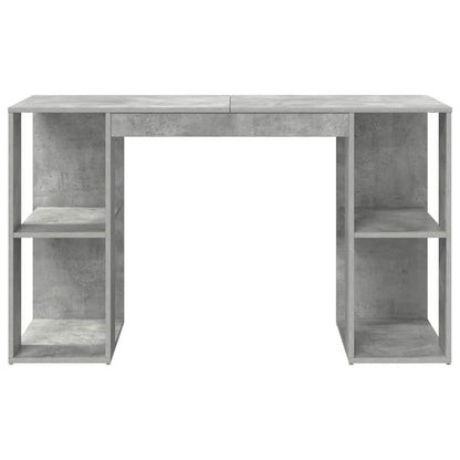 Schreibtisch mit Stauraum Betongrau 130 x 50,5 x 75 cm