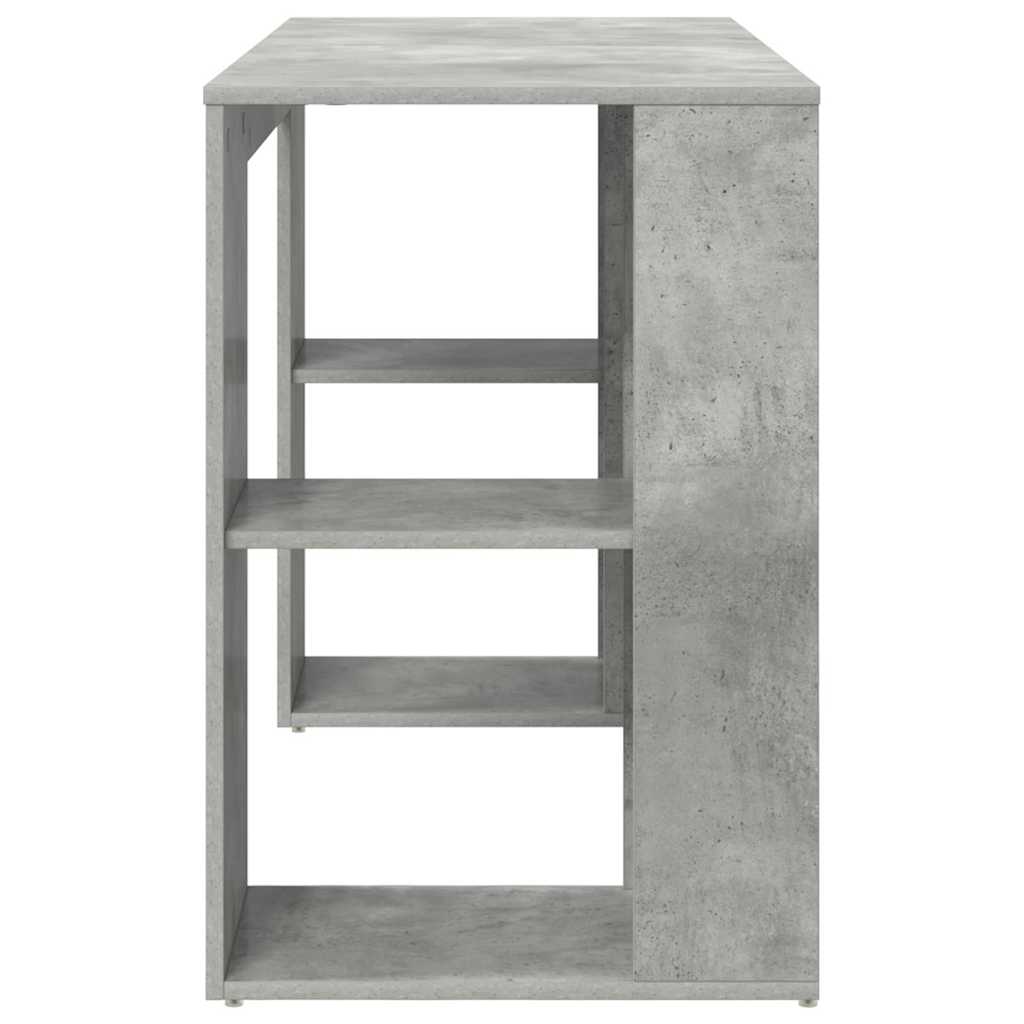 Schreibtisch mit Stauraum Betongrau 130 x 50,5 x 75 cm