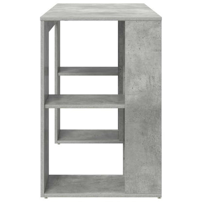 Schreibtisch mit Stauraum Betongrau 130 x 50,5 x 75 cm