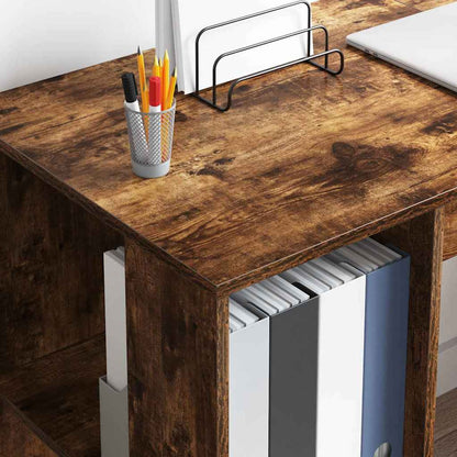 Schreibtisch mit Stauraum Räuchereiche 130 x 50,5 x 75 cm
