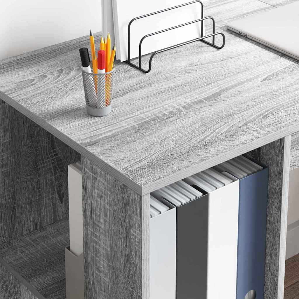 Schreibtisch mit Stauraum Graues Sonoma 130 x 50,5 x 75 cm