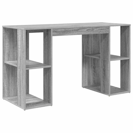 Schreibtisch mit Stauraum Graues Sonoma 130 x 50,5 x 75 cm