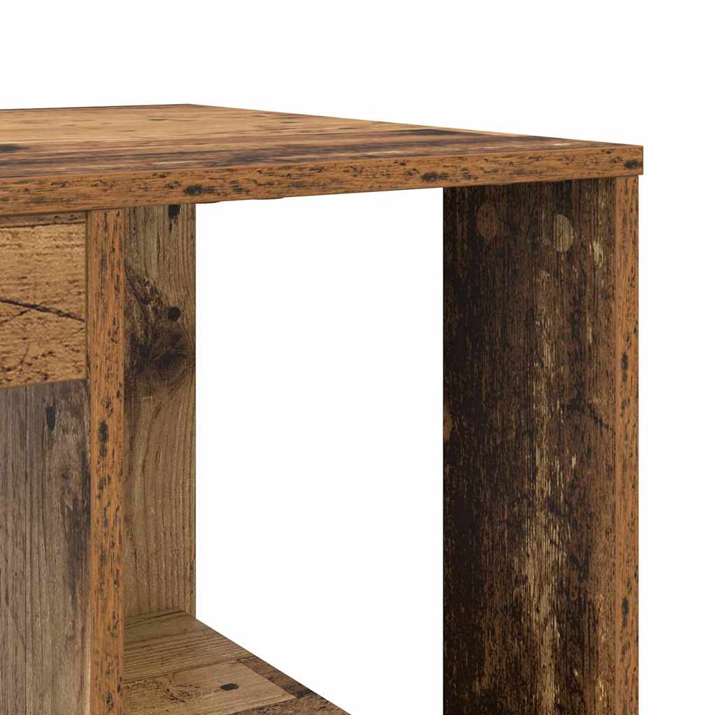 Schreibtisch mit Stauraum mit Regal Altholz 130 x 50,5 x 75 cm