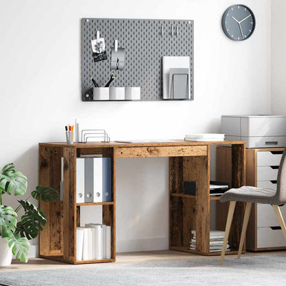 Schreibtisch mit Stauraum mit Regal Altholz 130 x 50,5 x 75 cm