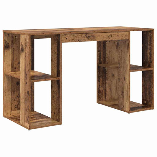 Schreibtisch mit Stauraum mit Regal Altholz 130 x 50,5 x 75 cm