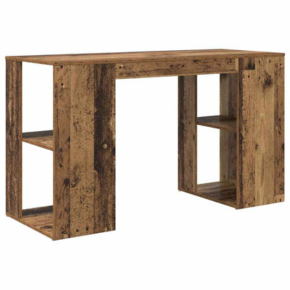 Schreibtisch mit Stauraum mit Regal Altholz 130 x 50,5 x 75 cm